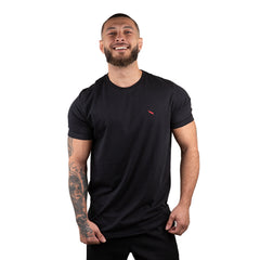 CAMISETA BASICA MASCULINA EM ALGODÃO EGÍPCIO COM ELASTANO PRETA