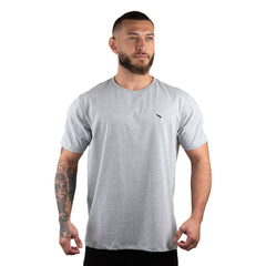 CAMISETA BASICA MASCULINA EM ALGODÃO PERUANO CINZA MESCLA